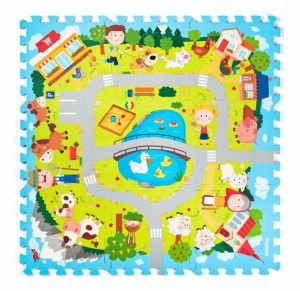 Puzzle Piankowe Kolorowa Mata Piankowa Wioska