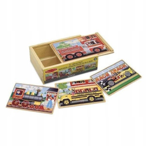 Drewniane puzzle Pojazdy 4 obrazki Melissa