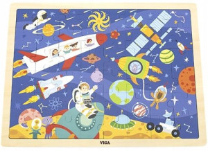 Viga drewniane puzzle na podkładce 48 el. Kosmos