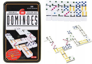 Gra logiczna domino w metalowym opakowaniu 28 el.