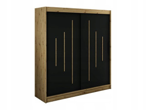 Szafa przesuwna Loka VI 200 x200x62czarna-artisan