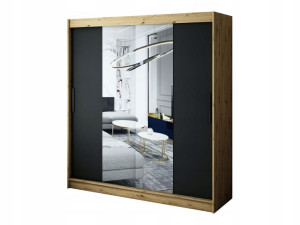 Szafa przesuwna Loka I 200 x 200 x62czarna-artisan