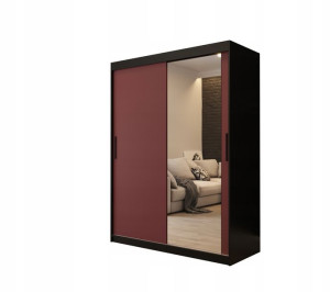 Szafa przesuwna Letto II 150 x 200 x62czarna-bordo