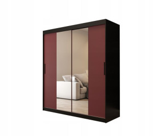 Szafa przesuwna Letto I 180 x 200 x 62czarna-bordo