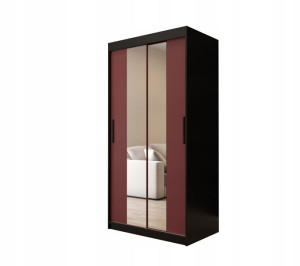 Szafa przesuwna Letto I 100 x 200 x 62czarna-bordo