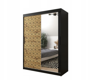 Szafa przesuwna Heksagon II 150 x 200 x 62 czarna