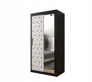 Szafa przesuwna Heksagon II 100 x 200 x 62 czarna