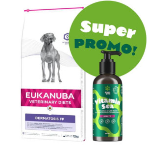 EUKANUBA Dermatosis FP 12kg + Olej z łososia norweskiego 300ml