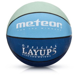 Piłka koszykowa meteor layup 5 niebiesko-granatowo-szara 07084