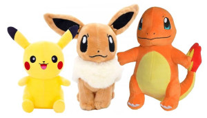 Pokemon Zestaw Maskotka Pikachu Eevee Charmander Pluszak Miś Prezent