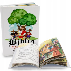 BIBLIA dla DZIECI Prezent na CHRZEST KOMUNIĘ Wzory