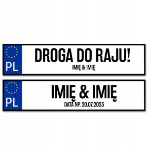 TABLICE Rejestracyjne Ślubne Dekoracyjne MiX Wzory