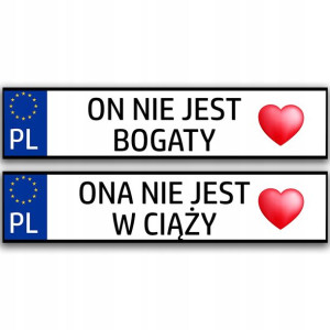 Tablice ŚLUBNE na WESELE do Ramek Rejestracyjnych