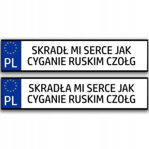 Tablice ŚLUBNE na WESELE do Ramek Rejestracyjnych