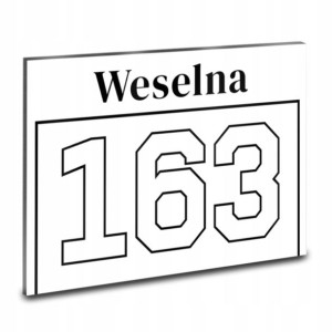 TABLICZKA na dom TABLICA Adresowa NUMER DOMU w 105