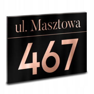 TABLICZKA Tablica ADRESOWA DIBOND MIEDŹ 32x21 wz