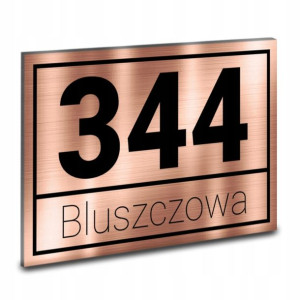 Tabliczka Tablica Adresowa Dibond Miedź 32x21 Wz59