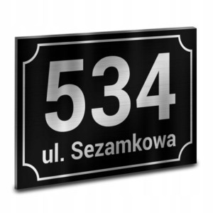 TABLICZKA Tablica ADRESOWA DIBOND SREBNA 32x21 wz