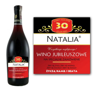 Etykieta personalizowana na wino na urodziny - Oryginalny prezent urodzinow