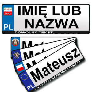 Tablice rejestracyjne na jeździk - Naklejka z imieniem i zdjęciem dziecka