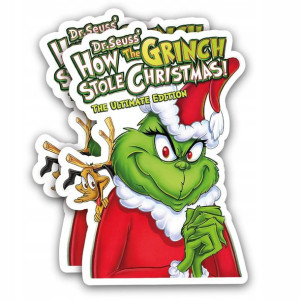 Naklejki na prezenty GRINCH etykiety na święta Boże Narodzenie 10 sztuk