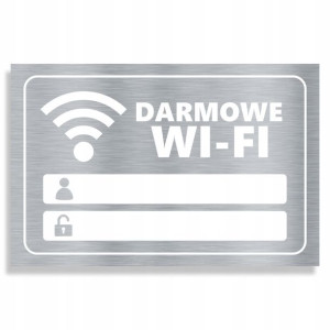 Tabliczka Informacyjne Free Wi-fi Srebrna Wzory