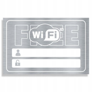 Tabliczka Informacyjne Free Wi-fi Srebrna Wzory
