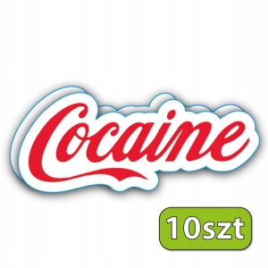 Etykiety świąteczne na prezenty COCA COLA COCAINE naklejki Wigilia 10 sztuk