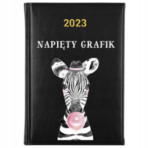 Kalendarz A5 2023 Czarny Śmieszne Animal Wzory