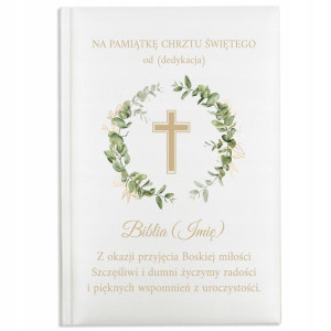 BIBLIA dla DZIECI Prezent na CHRZEST Własne IMIĘ
