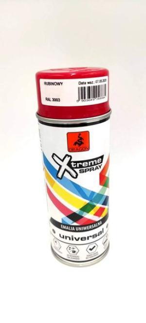 Dragon Emalia Uniwersalna W Aerozolu 400ml Rubinowy Ral 3003