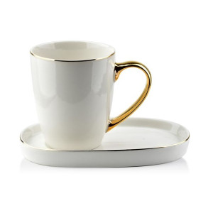 Kubek porcelanowy 400 ml ze spodkiem 10,8x18,2 cm Simona