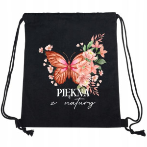 Plecak Worek Czarny Eko do Szkoły MOTYLE Top WZORY
