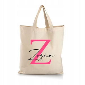 Torba Beżowa Eco ZOSIA wzór IMIONA RÓŻOWE 101