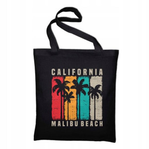 Torba Eko Do Szkoły Czarna Nadruk CALIFORNIA 01