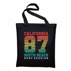 Torba Eko Do Szkoły Czarna Nadruk CALIFORNIA 87 01