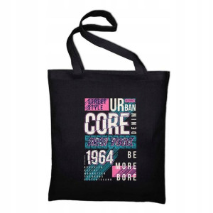 Torba Eko Do Szkoły Czarna Nadruk CORE 1964 01
