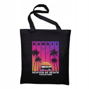 Torba Eko Do Szkoły Czarna Nadruk HAWAII SURF 02