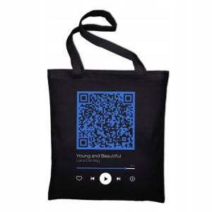 Torba Ekologiczna CZARNA LANA DEL REY wzór QR 15