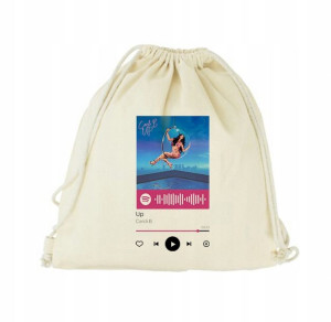 Plecak Worek EKO do SZKOŁY BEŻOWY QR Spotify 09
