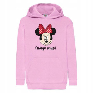 Bluza Kid Różowa z kapturem Własne Imię Minnie 01