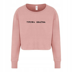 Bluza Cropped Szaro-Różowa r M TYPOWA GRAŻYNA 01
