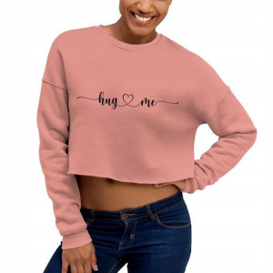 Bluza Cropped Szaro-Różowa roz XXS Napisy Wzory