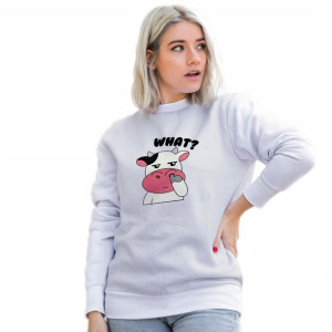 Modna Bluza Damska Biała rozm S ŚMIESZNE WZORY