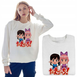 Piękna Dresowa Bluza Damska BIAŁA Anime WZORY - M