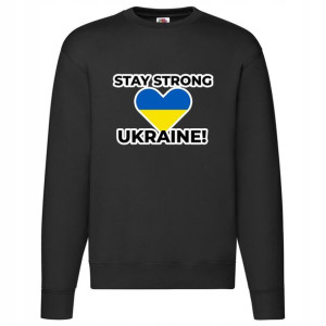 BLUZA Męska Czarna S SOLIDARNI Z UKRAINĄ WZORY