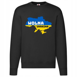 BLUZA Męska Czarna XL WOLNA UKRAINA STOP WAR WZORY