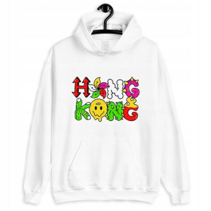 Modna Bluza Męska Kangurek Biała Emoji Wzory - L