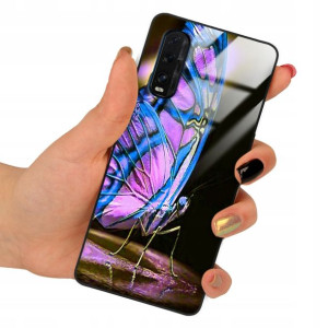 Etui Glass do OPPO FIND X2 Obudowa Motyle Wzory