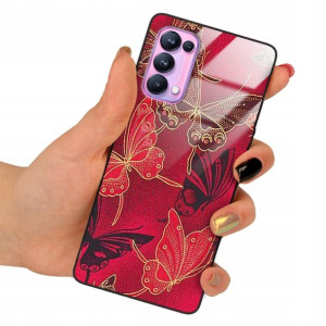Etui Glass do OPPO RENO 5 PRO Obudowa Motyle Wzory
